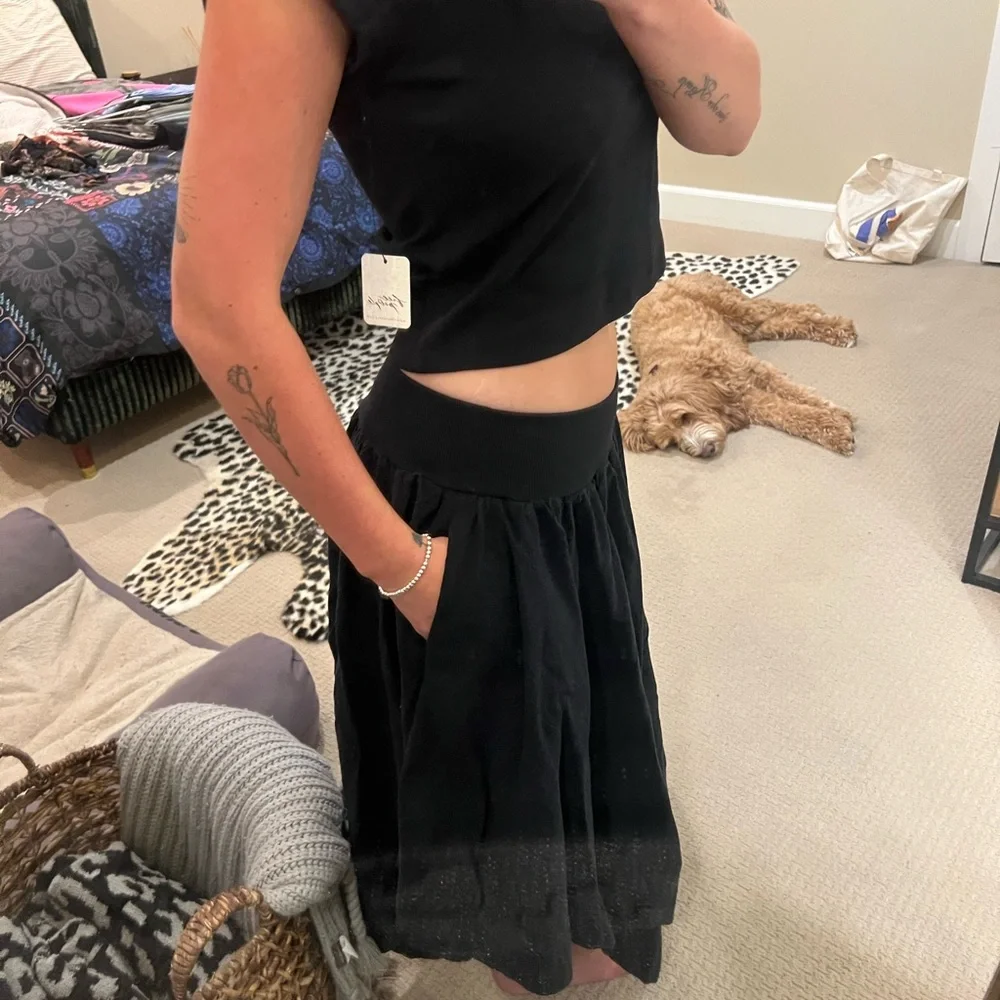 Free People Black A-Line Skirt and T-shirt Set - Picture 3 of 9